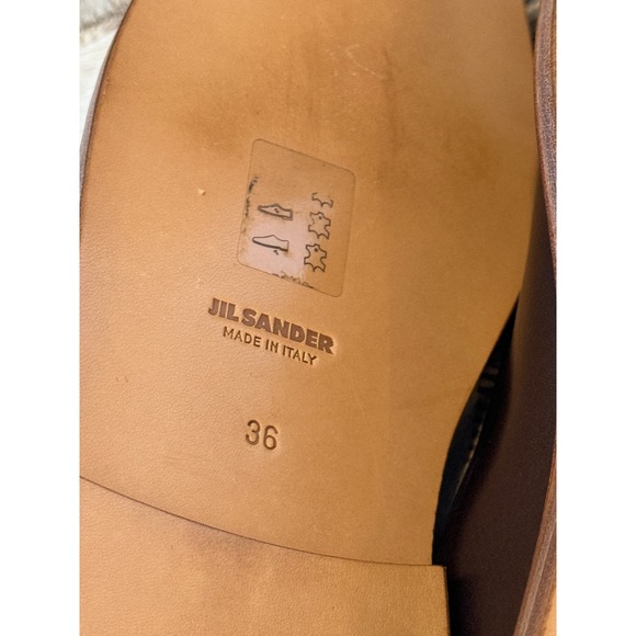 Jil Sander Brown Studded Ballet Flats With Anklet - Picture 10 of 14